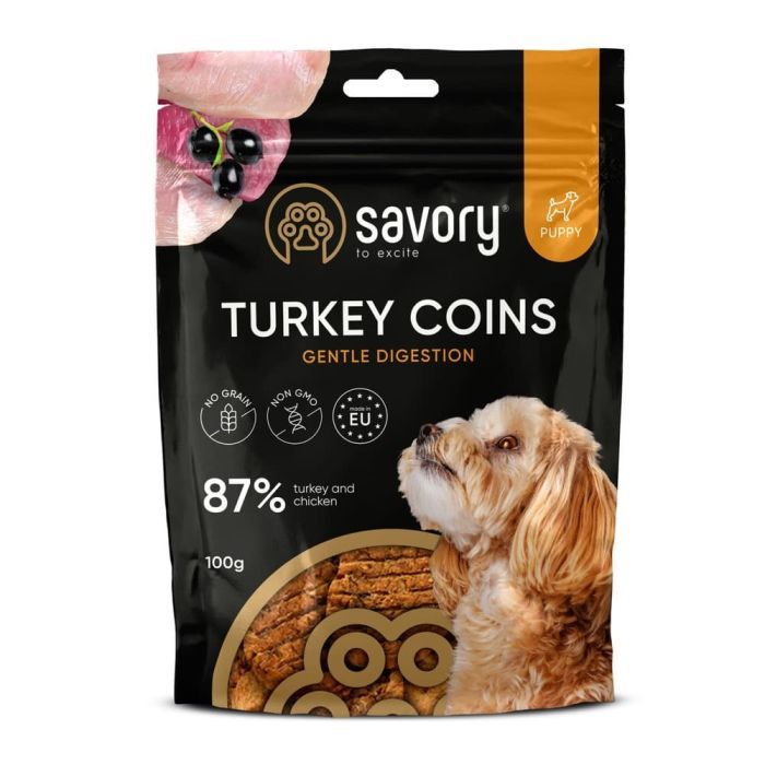 Лакомство для собак Savory Puppy Coins With Turkey 100 г (4820261921090)
