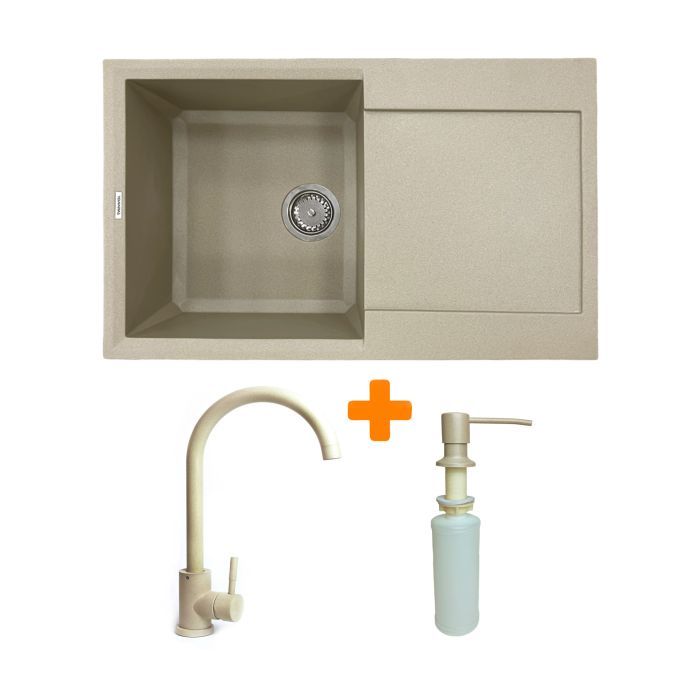 Мийка кухонна Adamant Horizon Сахара + змішувач + дозатор (182496901502)
