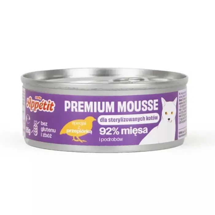 Паштет для кошек Comfy Appetit Premium Mousse с перепелом для стерилизованных 85 г (5905546345682)