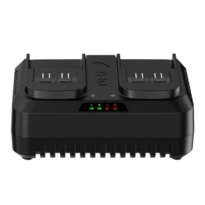 Зарядное устройство для аккумуляторов инструмента Deli на 2 аккумулятора 20В, 4A (EDE-CD20D4) изображение 2