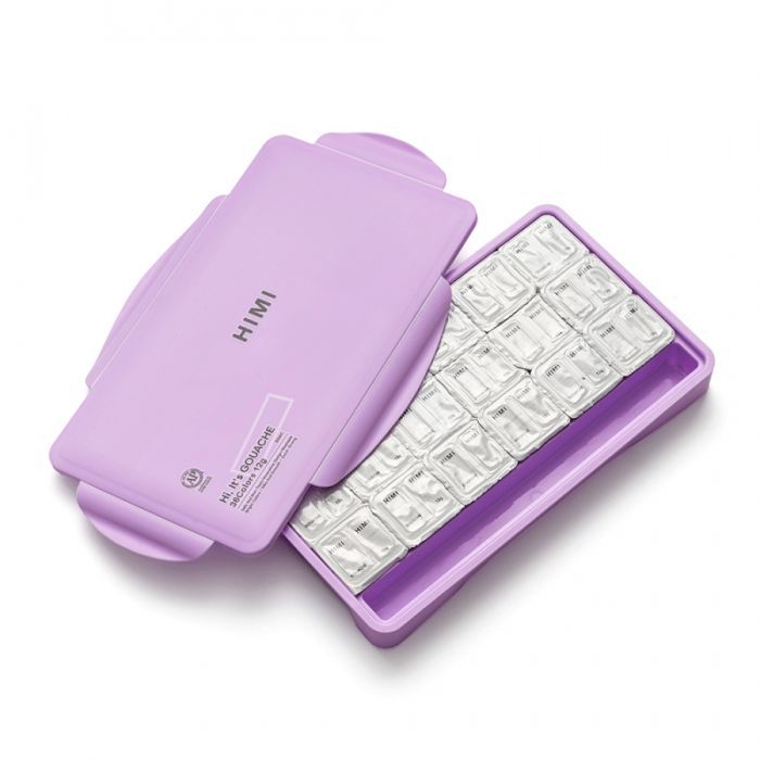 Гуашевые краски HIMI Twin Cup 36*12мл, фіолетовий пластик.пенал (6976939682560) изображение 2