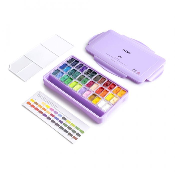 Гуашевые краски HIMI Twin Cup 36*12мл, фіолетовий пластик.пенал (6976939682560) изображение 3