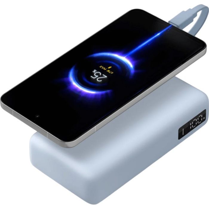 Батарея універсальна Xiaomi 20000mAh 67W Integrated Cable Ice Blue (BHR08O8GL) зображення 5