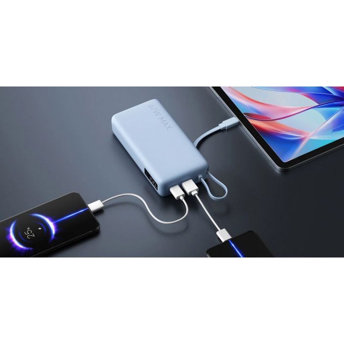 Батарея універсальна Xiaomi 20000mAh 67W Integrated Cable Ice Blue (BHR08O8GL) зображення 7