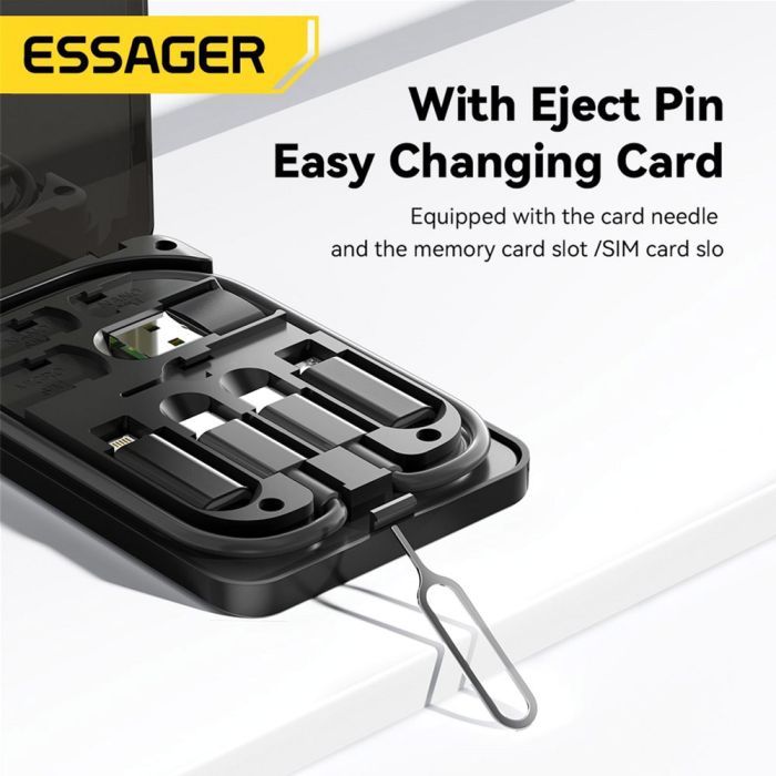 Дата кабель USB charging cable set Treasure box 0.28m Essager (ECJHZ-JH01-P) зображення 3
