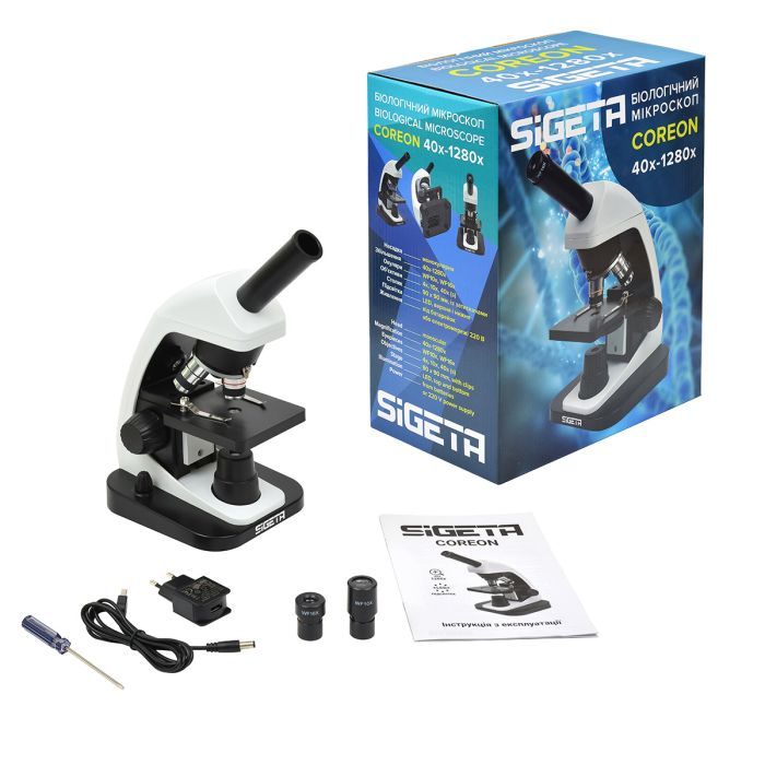 Мікроскоп Sigeta COREON 40x-1280x LED Mono (65267) зображення 12