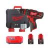 Шуруповерт Milwaukee M12 BDDXKIT-202C Li-Ion 2x2Ah, 3 насадки. (4933447836)