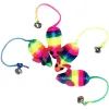 Іграшка для котів "FOX" Миша нейлонова райдужна з бубонцем 5 см (6912102124819)