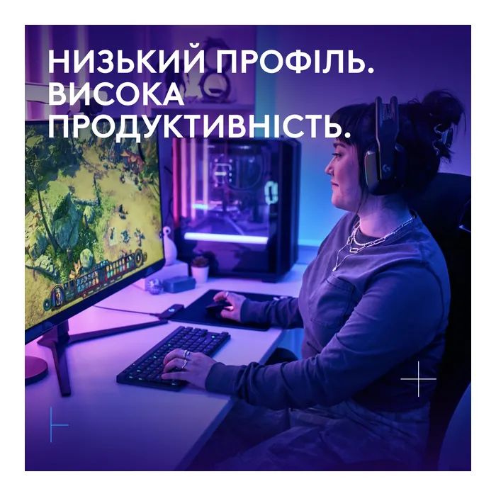 Клавиатура Logitech G515 TKL Lightspeed GL Tactile RGB Wireless/Bluetooth/USB UA Black (920-014075) изображение 2