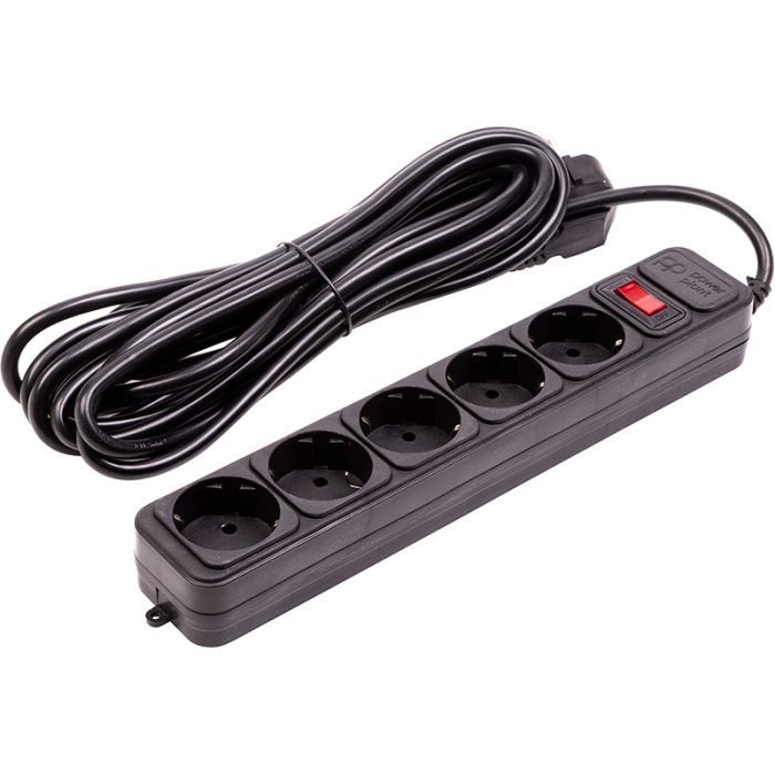 Мережевий фільтр живлення PowerPlant 5м, 5 розеток (JY-1056/5) (EX610723)