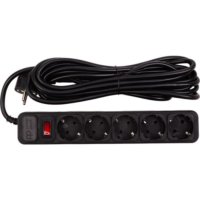 Мережевий фільтр живлення PowerPlant 5м, 5 розеток (JY-1056/5) (EX610723) зображення 2