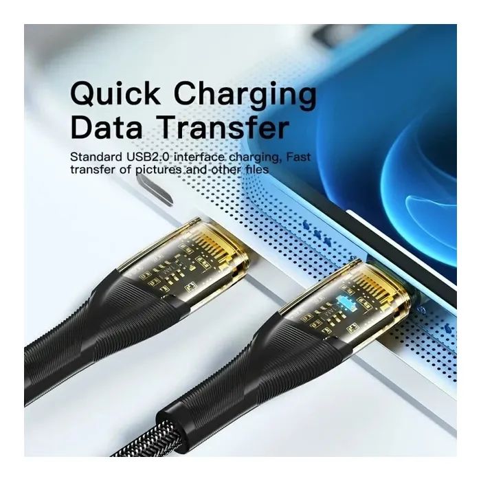 Дата кабель USB-C to Lightning 1.0m 3A black Essager (EXCTL-XJ01-P) изображение 4