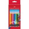 Карандаши цветные Faber-Castell з гумкою, шестигранні,12 кольорів (116612) (16796)