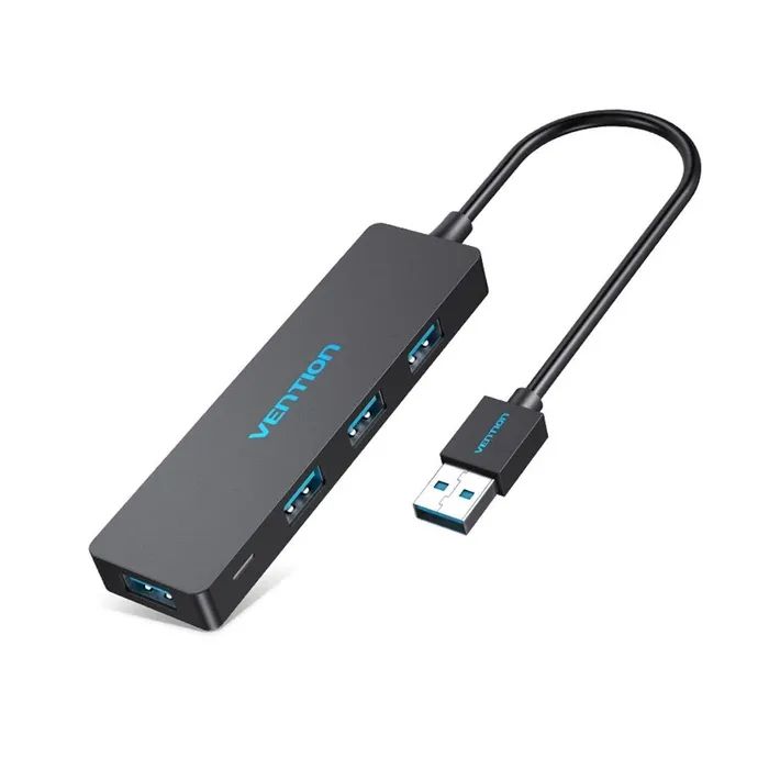 Концентратор Vention USB 3.0 to 4xUSB 3.0 0,15m black (CHKBB)