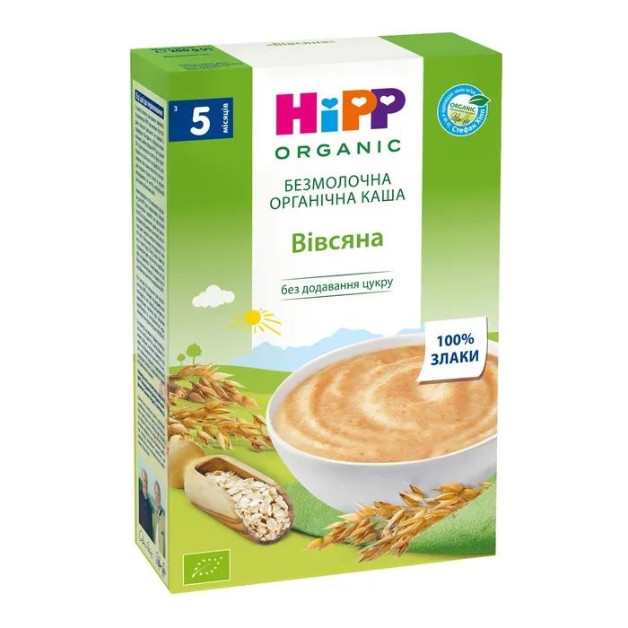 Детская каша HiPP Organic Безмолочна вівсяна з 4 місяців 200 г (1123262) изображение 2