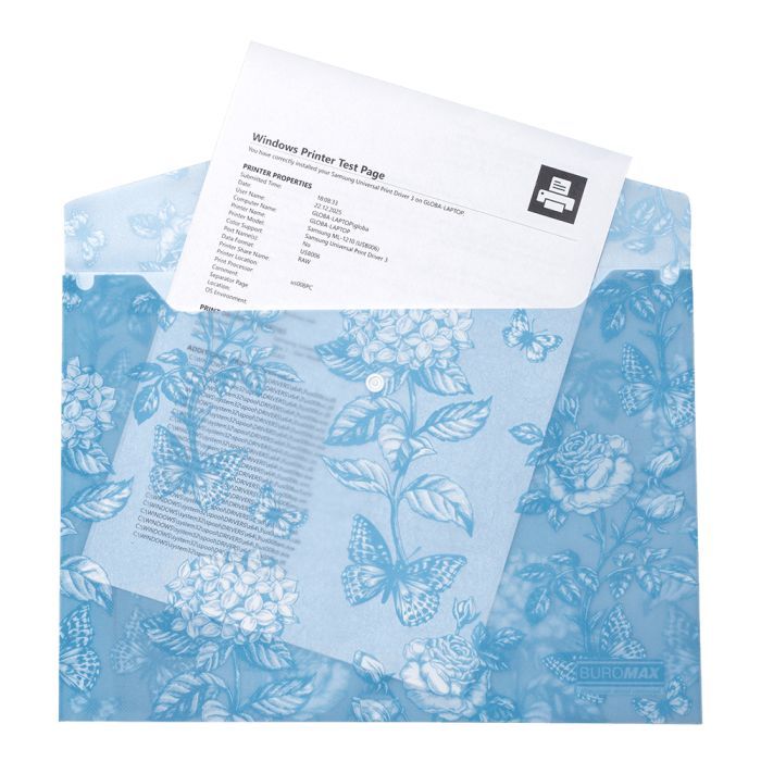 Папка - конверт Buromax А4 на кнопці, GLADE ARABESKI, напівпрозора, синьо-сіра (BM.3943-95) зображення 2