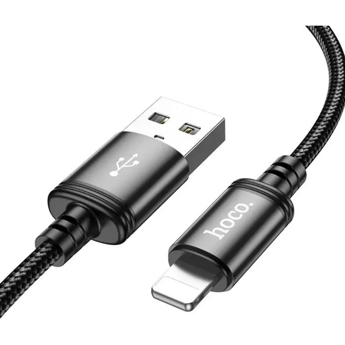 Дата кабель USB 2.0 AM to Lightning 3.0m X91 Radiance black HOCO (6931474788702) зображення 3