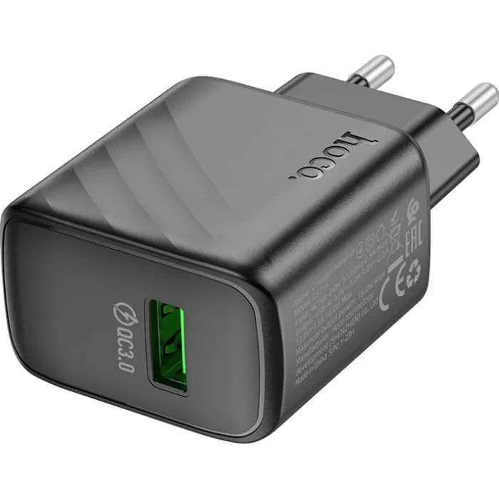 Зарядное устройство HOCO CS21A USB 18W QC3.0 black (6942007609883) изображение 3
