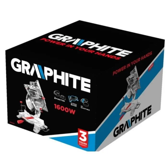Ленточная пила Graphite 1600W, диск 254x30мм, 0-45°, 4800об/мин (59G801) изображение 6