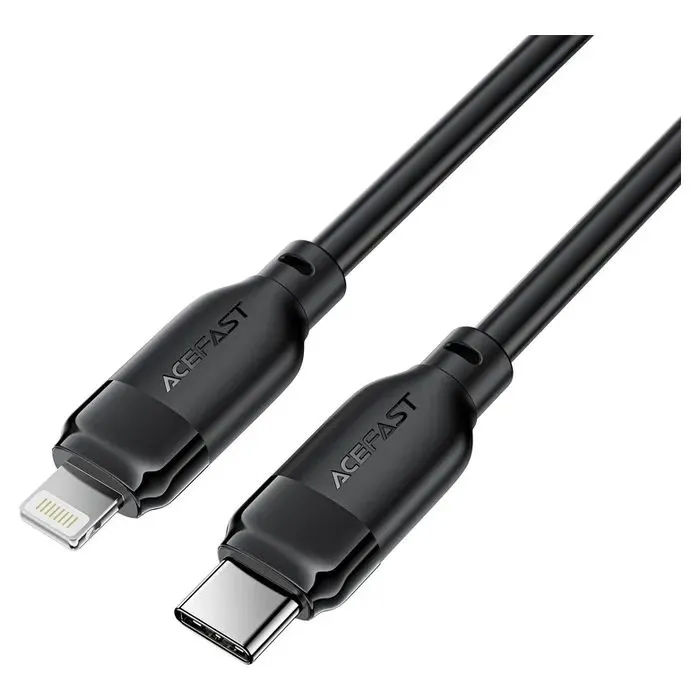 Дата кабель USB 2.0 AM to Lightning 2.0m 30W TPU black Acefast (6974316286288) изображение 2