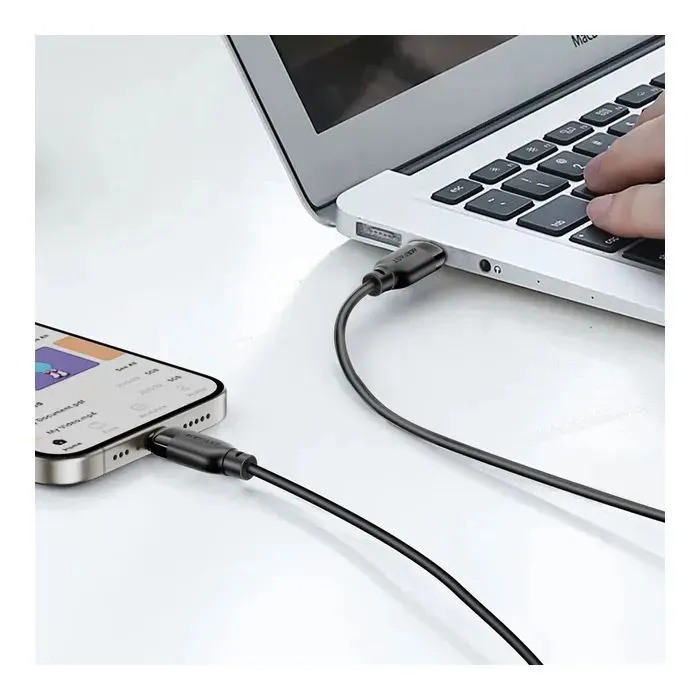 Дата кабель USB 2.0 AM to Lightning 2.0m 30W TPU black Acefast (6974316286288) изображение 9