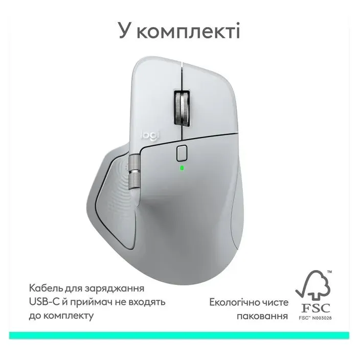 Мышка Logitech MX Master 4 for Mac Performance Bluetooth White/Silver (910-007576) изображение 11
