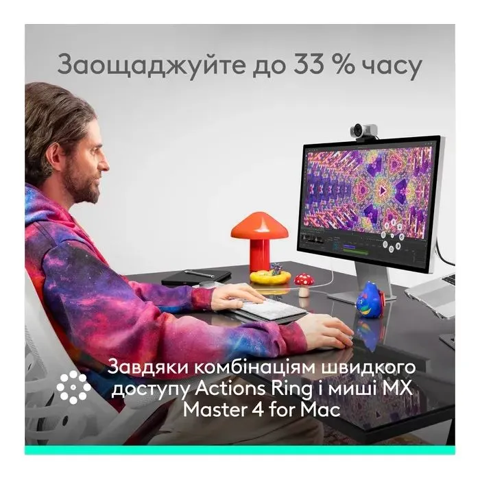 Мышка Logitech MX Master 4 for Mac Performance Bluetooth White/Silver (910-007576) изображение 3