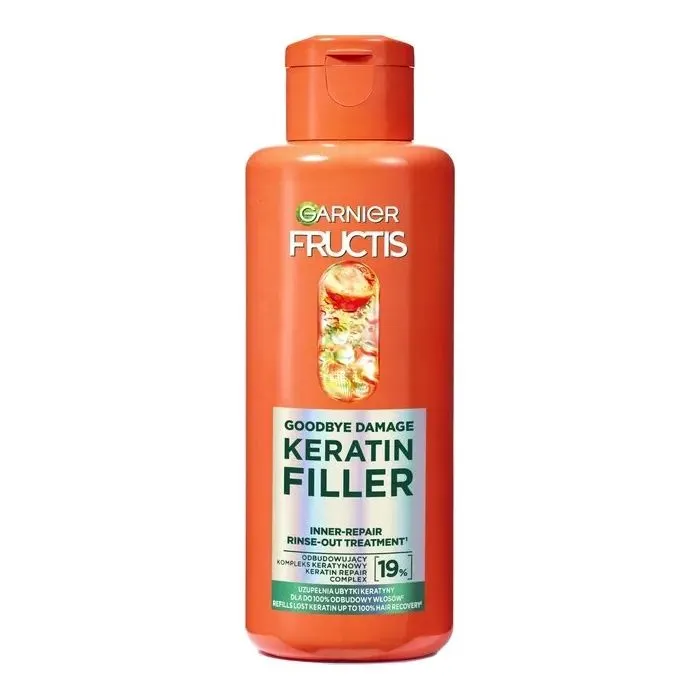 Сыворотка для волос Garnier Fructis Keratin Filler Смывающееся средство Гудбай Повреждение 200 мл (3600542571265)
