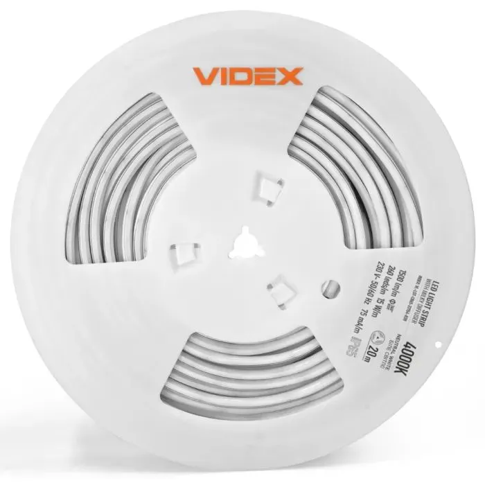 Світлодіодна стрічка Videx 230V 15W/m 4000K IP65 20м (VL-LST-CB65-22154-B20) зображення 2