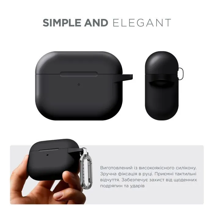 Чехол для наушников Armorstandart Hang Case For Apple AirPods Pro 3 Black (ARM88271) изображение 2