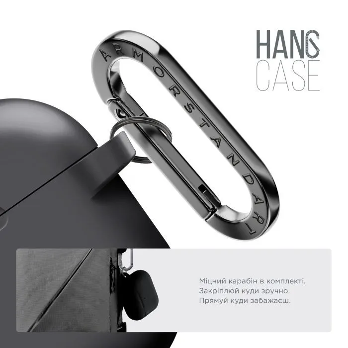 Чехол для наушников Armorstandart Hang Case For Apple AirPods Pro 3 Black (ARM88271) изображение 4