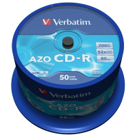 Фото - Оптичний диск Verbatim Диск CD  700Mb 52x Cake box 50 Crystal AZO  43343 (43343)
