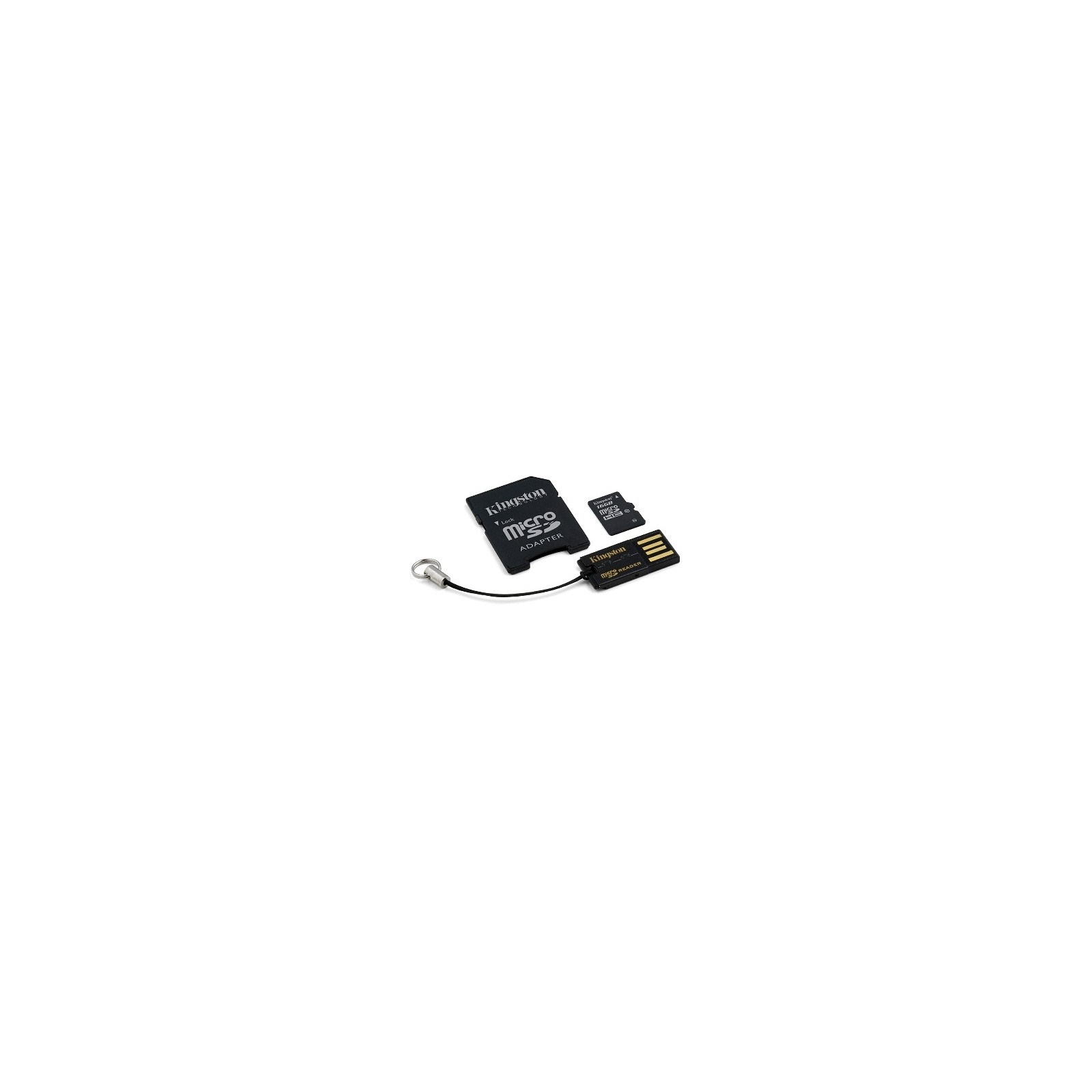 Карта памяти Kingston 16Gb microSDHC class 10 Gen 2 + SD-adapter + USB-reader (MBLY10G2/16GB)