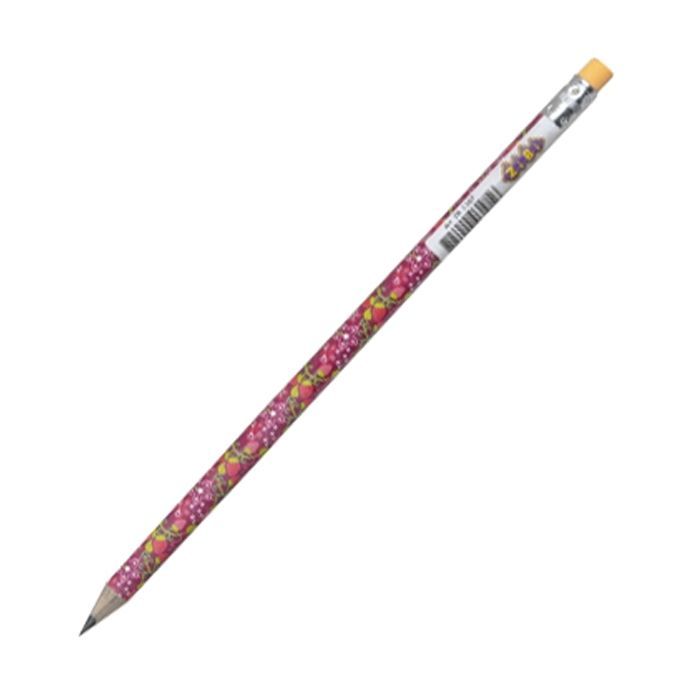 Олівець графітний ZiBi FLOWERS, HB, with eraser, tube (ZB.2300)