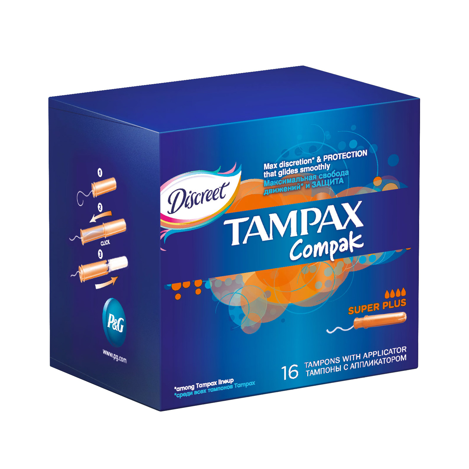 Тампони Tampax Compak Super Plus с апликатором 16 шт (4015400219620)