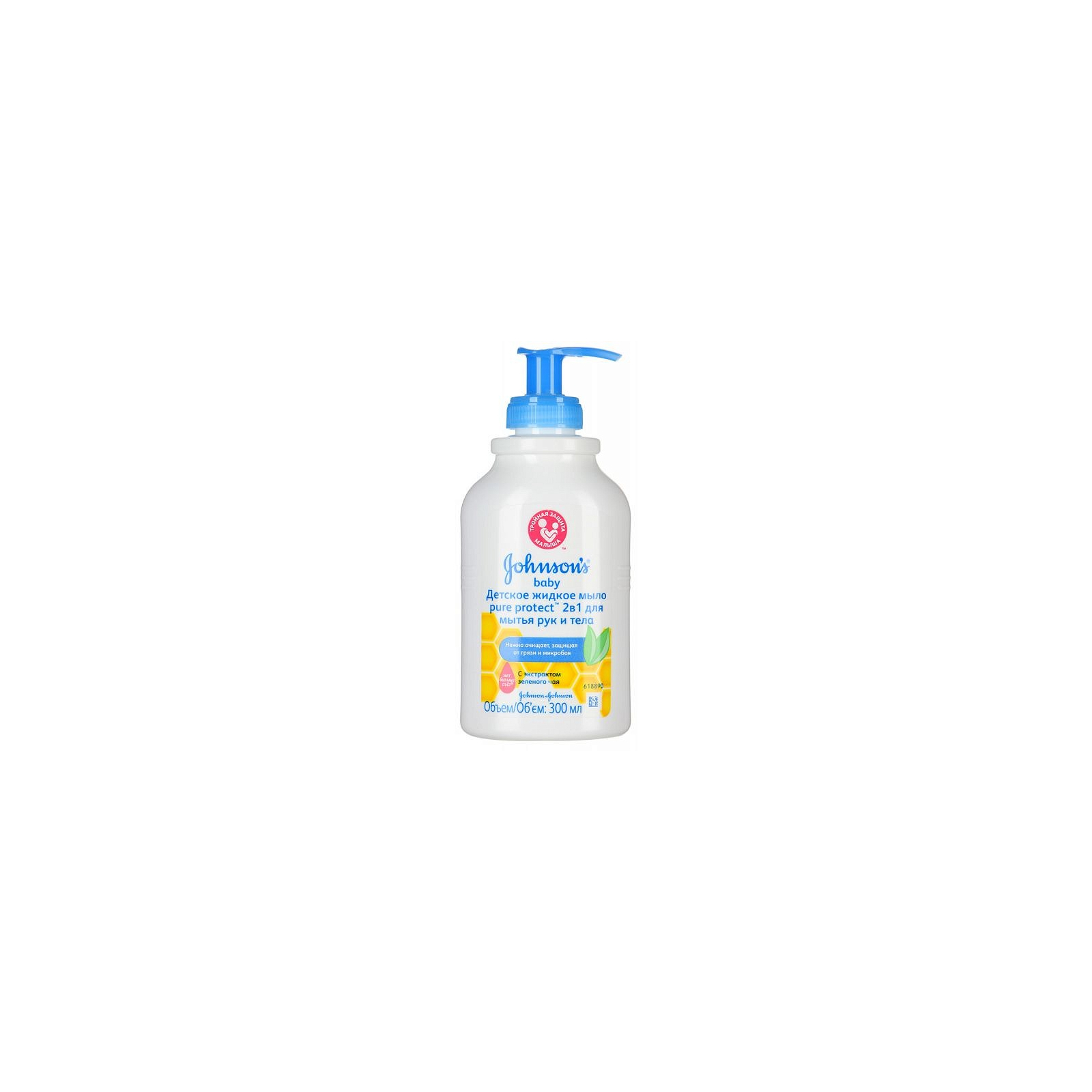 Жидкое мыло Johnson’s baby Pure Protect 2 в 1 300 мл (3574661172415)