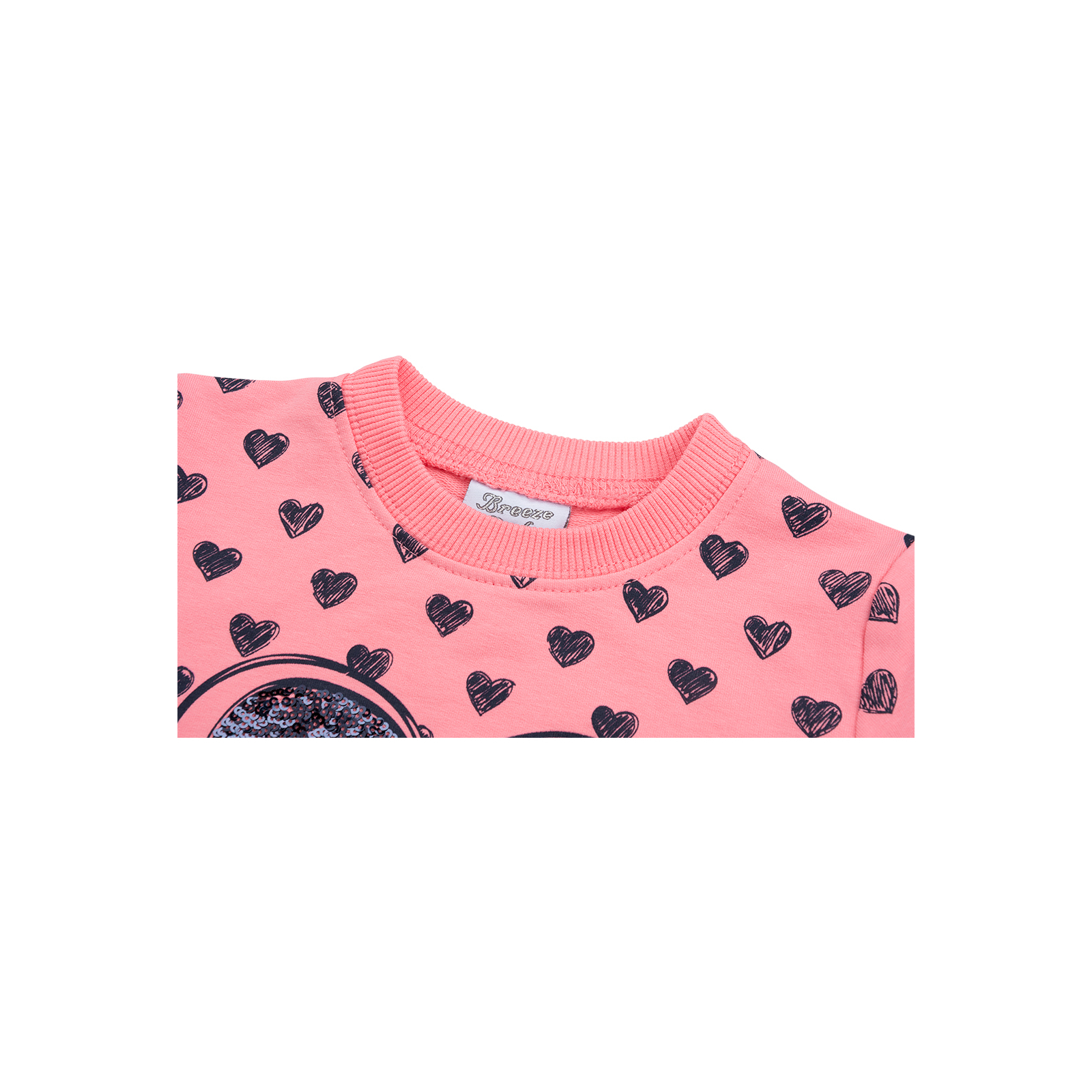 Набор детской одежды Breeze кофта с брюками с сердечком из пайеток (8271-110G-pink) изображение 4