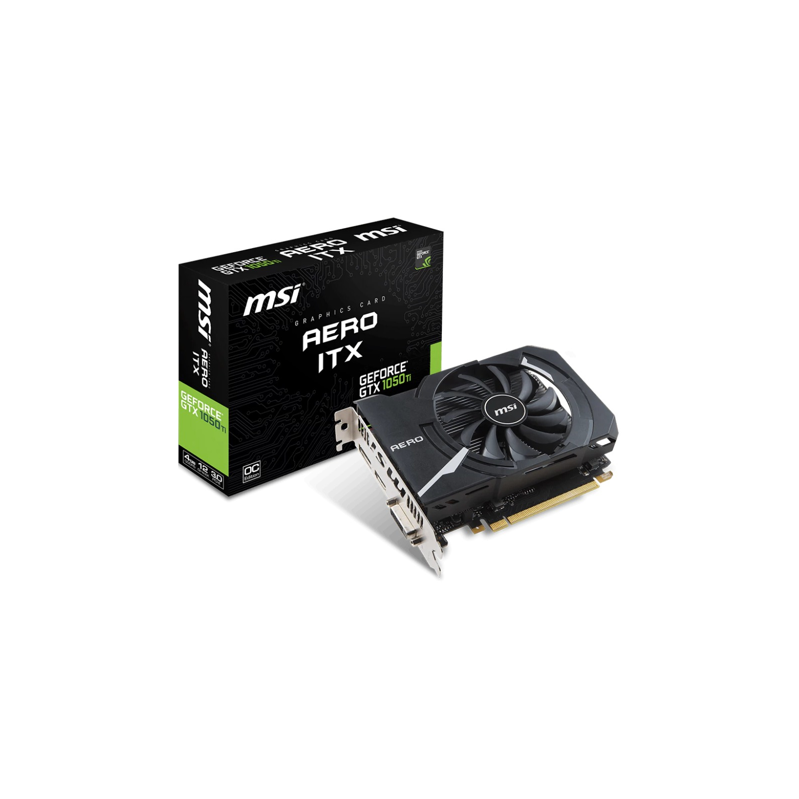 Відеокарта MSI GeForce GTX1050 Ti 4096Mb AERO ITX OC (GTX 1050 Ti AERO ITX 4G OC)