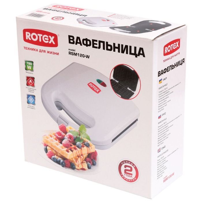Вафельниця Rotex RSM120-W зображення 4