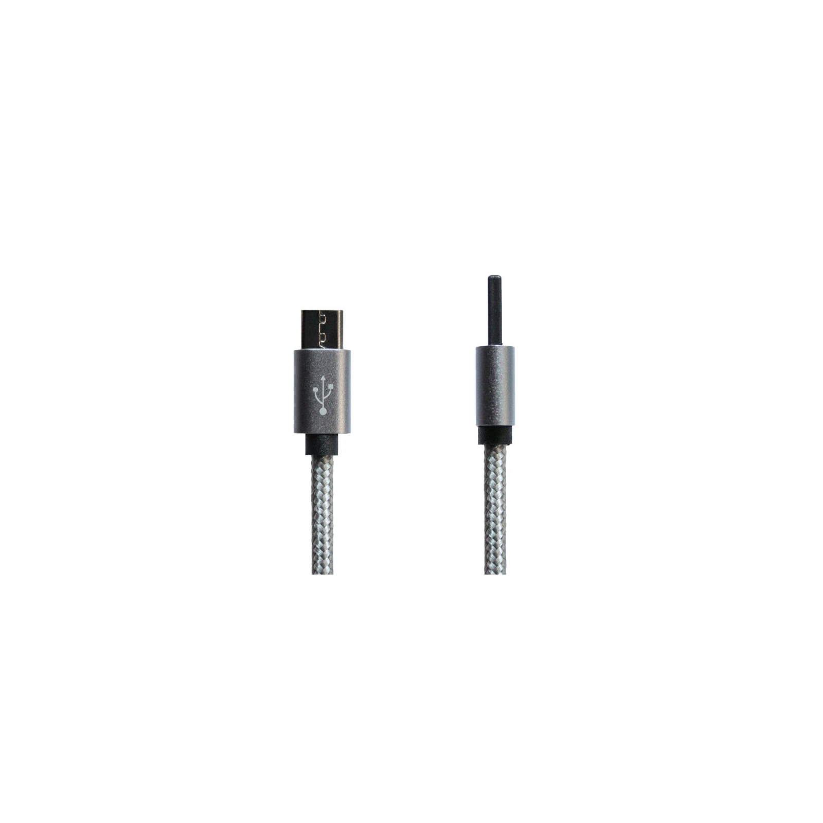 Дата кабель USB 2.0 AM to Micro 5P 1.0m Grey/Black Grand-X (FM02) зображення 2