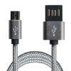 Дата кабель USB 2.0 AM to Micro 5P 1.0m Grey/Black Grand-X (FM02) зображення 3