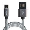 Дата кабель USB 2.0 AM to Micro 5P 1.0m Grey/Black Grand-X (FM02) изображение 3