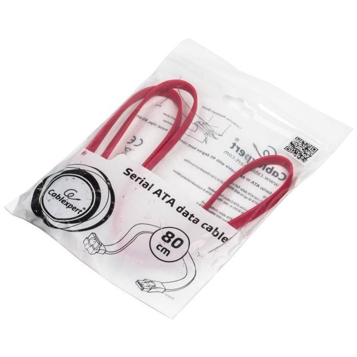 Кабель для передачи данных SATA III 0.8m Cablexpert (CC-SATAM-DATA90-0.8M) изображение 4