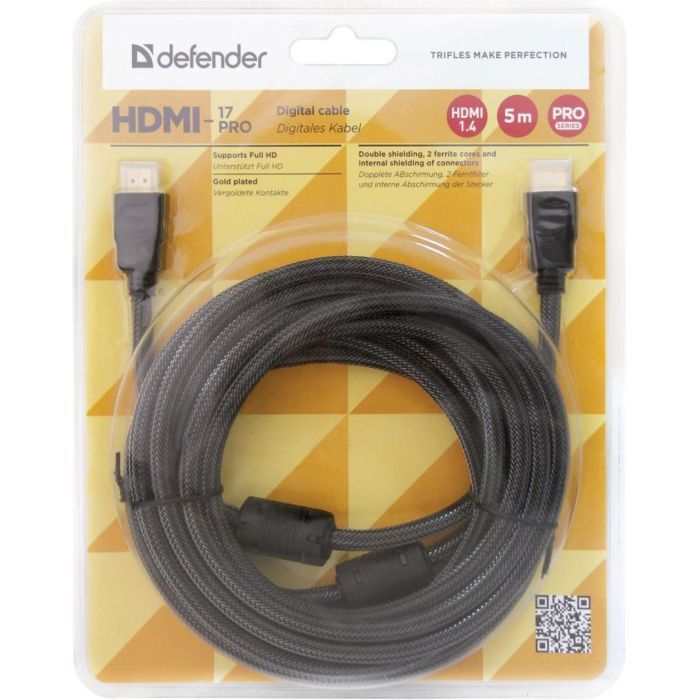 Кабель мультимедийный HDMI to HDMI 1.0m HDMI-03PRO Defender (87340) изображение 3