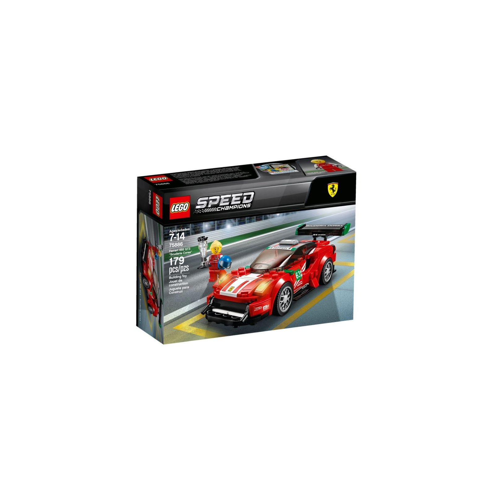 Конструктор LEGO Speed Champions Ferrari 488 GT3 Scuderia Corsa 179 деталей (75886)