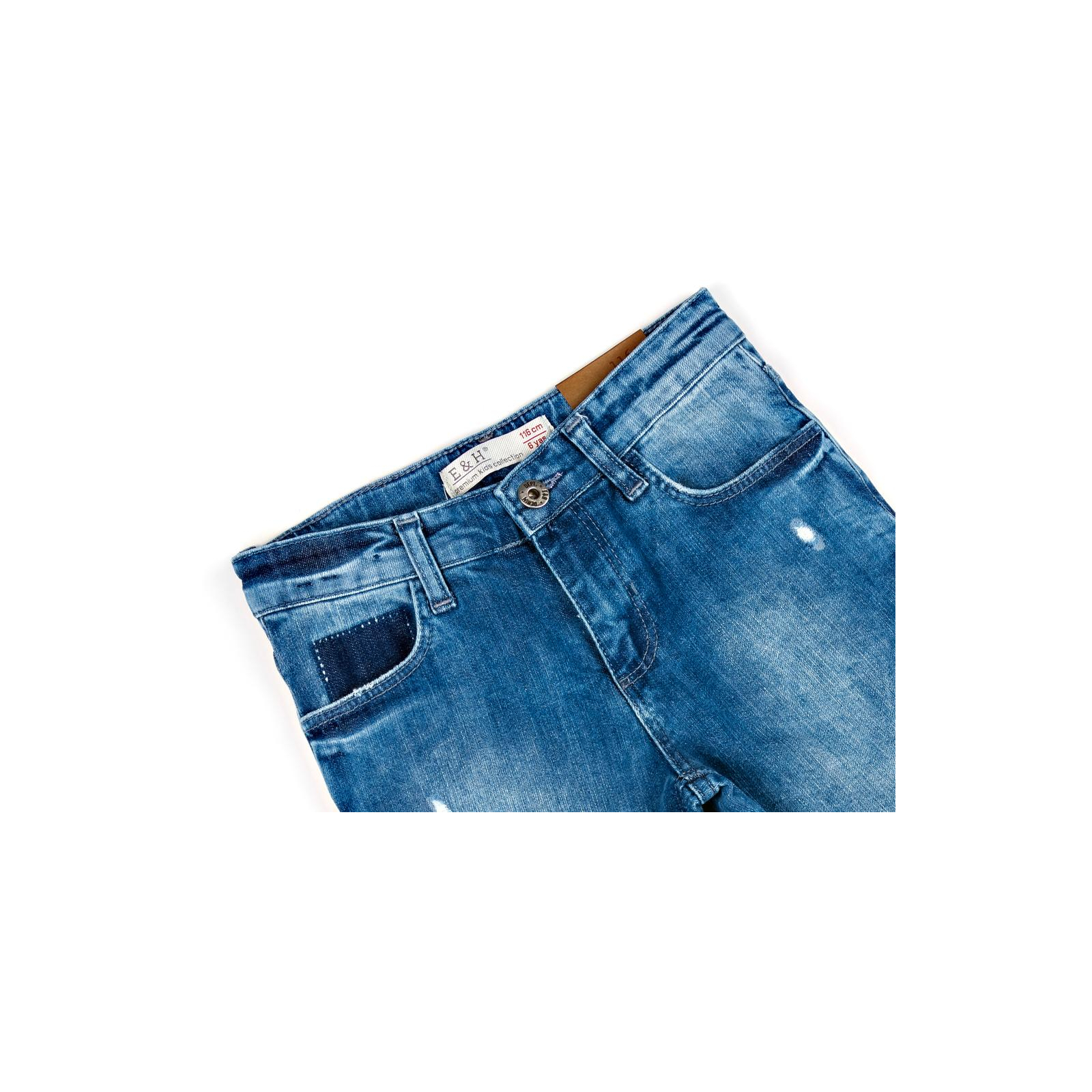 Штани дитячі Breeze джинсові з потертостями (OZ-18606-116B-blue) зображення 3
