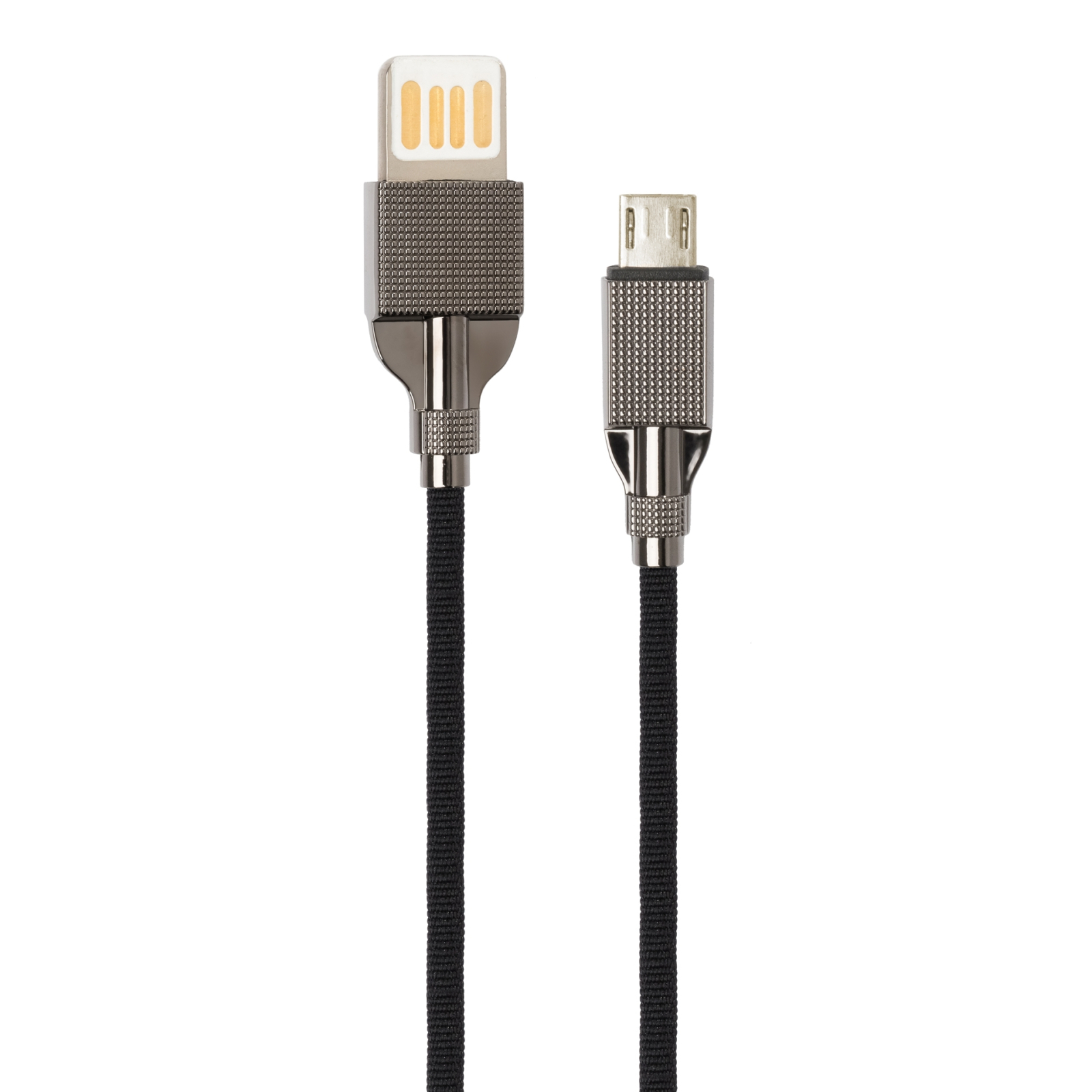 Дата кабель USB 2.0 AM to Micro 5P 1.0m 2-sides usb nylon black Vinga (VCPDCM2SNB1BK) зображення 2