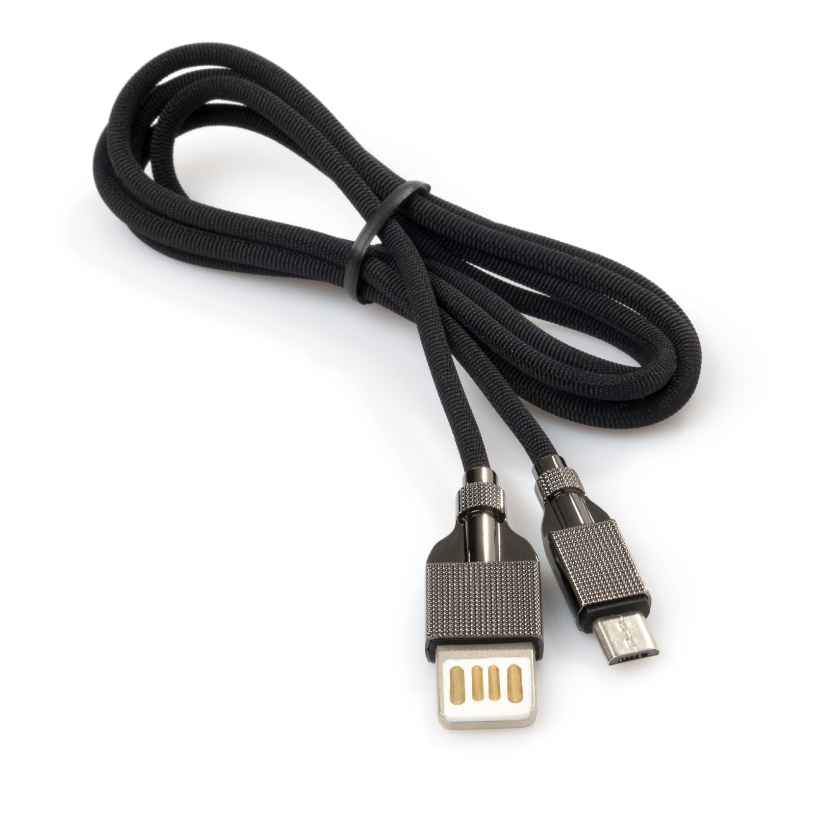 Дата кабель USB 2.0 AM to Micro 5P 1.0m 2-sides usb nylon black Vinga (VCPDCM2SNB1BK) зображення 3
