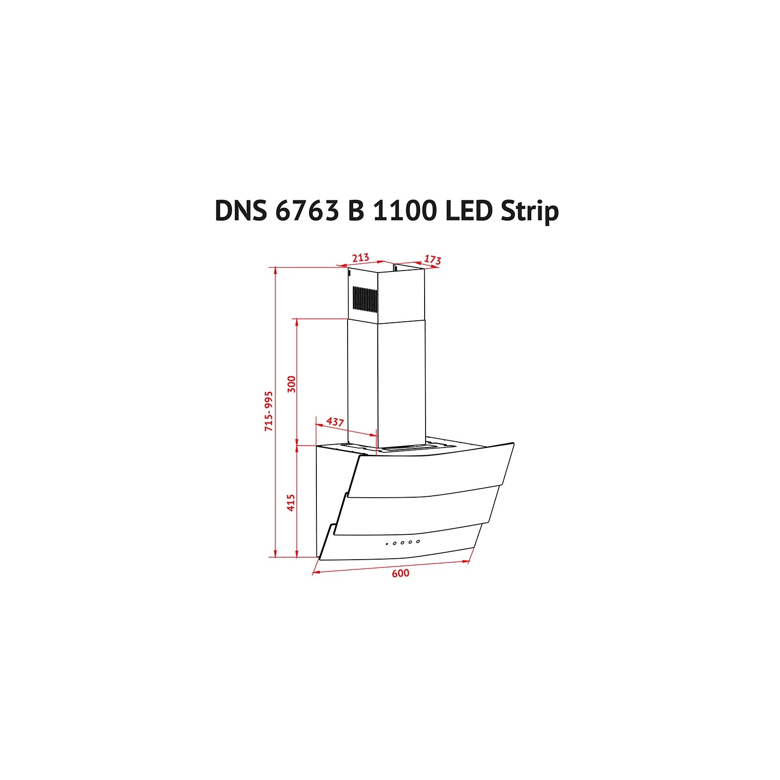 Витяжка кухонна Perfelli DNS 6763 B 1100 IV LED Strip зображення 8