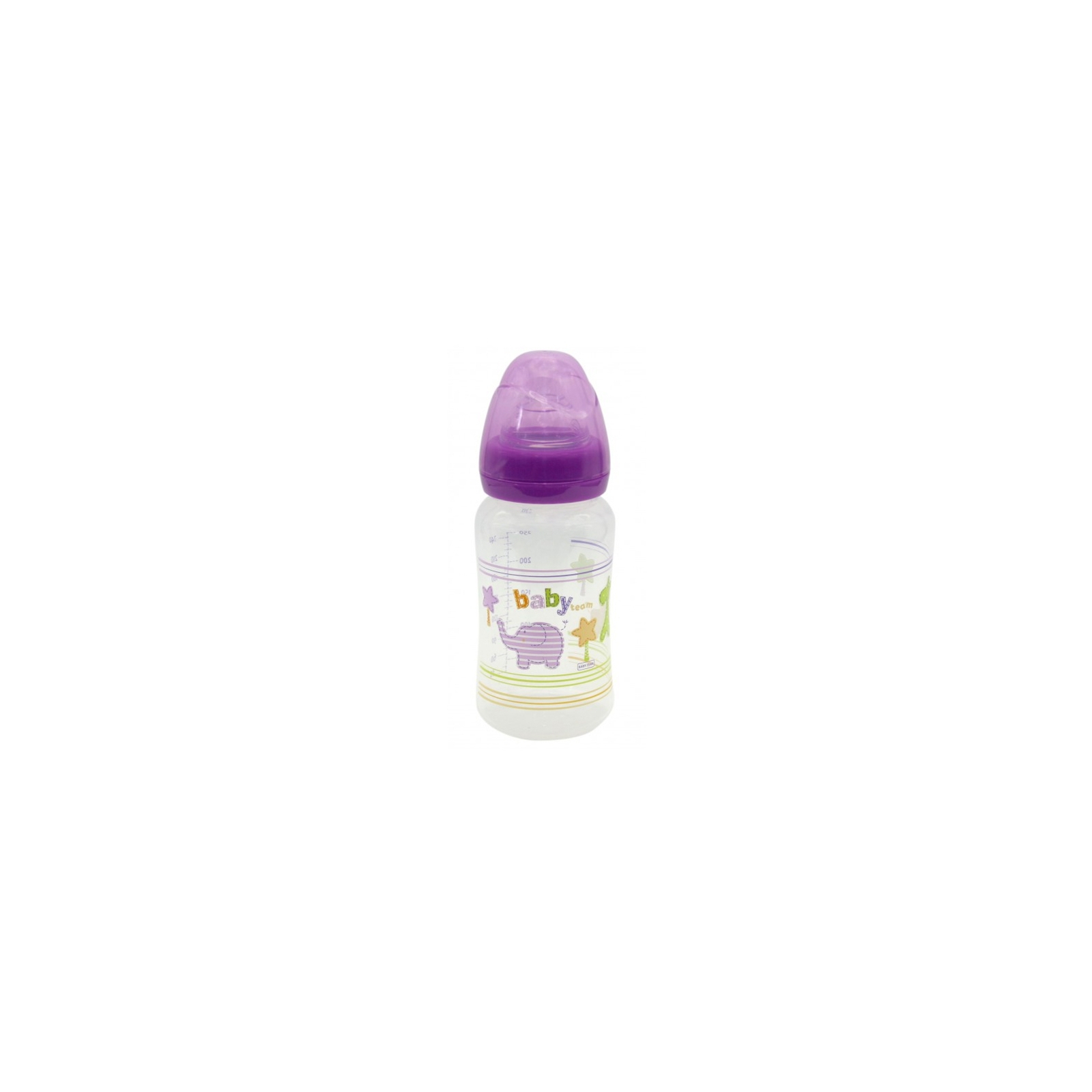 Бутылочка для кормления Baby Team c широким горлом, 250мл 6+ (1002_фиолетовый)